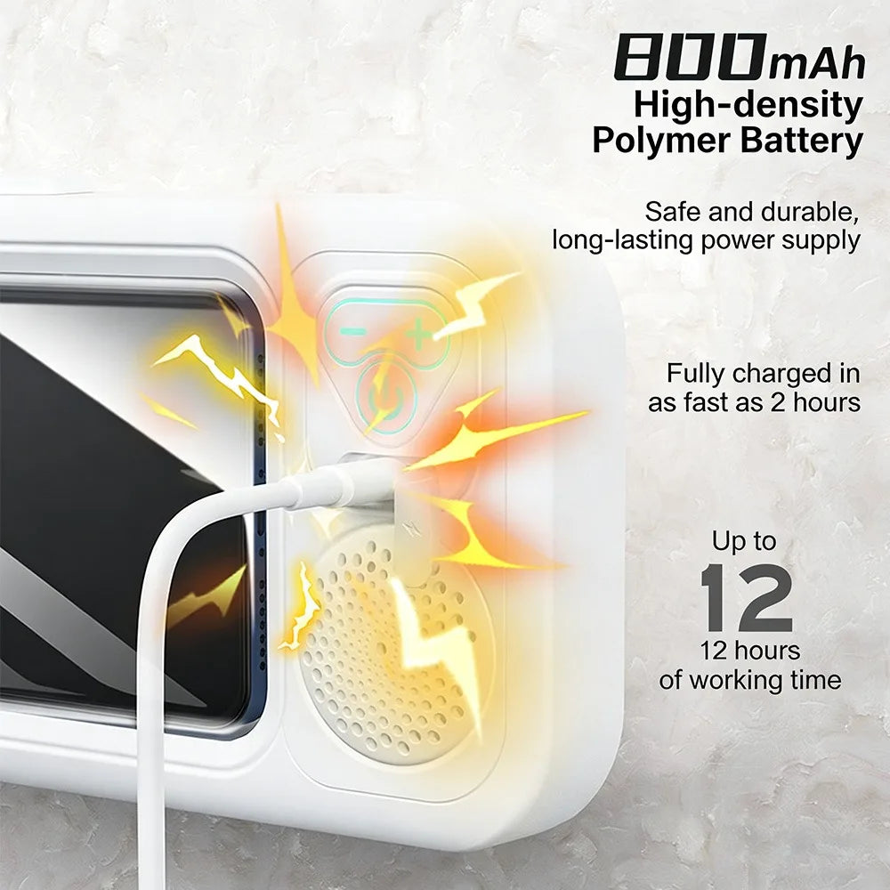 Bathroom Bluetooth Speaker Waterproof Soundbox with Touch Phone Fixed Box Holder Shower and Binge-watch Device