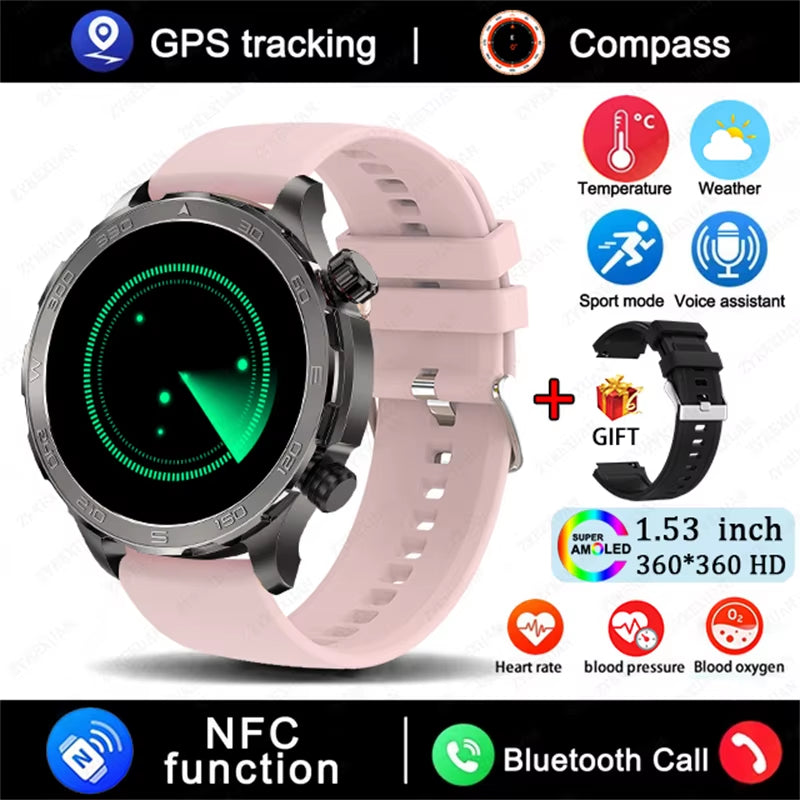 2026 New GPS Smart Watch Men AMOLED Screen Always Show Time Heart Rate IP68 Waterproof Bluetooth Call Sports Fitness Smart Watch